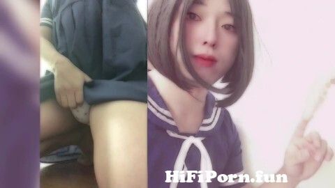 Adorable Japanese babe masturbates and blows
