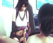 Tifa Lockhart from Final Fantasy VII in train big tits make me the best blowjob ever to get massive cumshot from big dick - 3d porn sfm animation from train sex dub