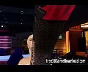 Three hot blonde 3d cartoon strippers dancing together from 3d hot dance