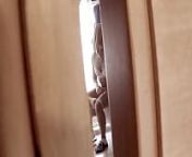 Spy teen stepdaughter in toilet pissing and controlling pants from ladies toilet pissing spying