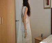 Indian Girl Jasmine Mathur In White Indian Sari from indian aunty nude removing sari and sex with