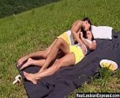 Cute Lesbian Couple Outdoors Fun from tamil girl having picnic fun