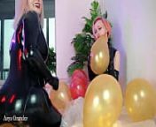 Air Balloon Looner Hot Fetish 2 Lesbians in tight shiny rubber clothes having fun - Arya Grander from latex balloon fetish