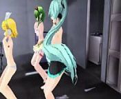 MMD Hatsune Miku, Gumi & Rin [Dance Sex WTF] from miku being punished by rin p 2