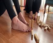 Playing Jenga with our feet from gpddess gaelle feet