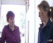 Fixing up a redhead lesbian girl in a car service by a blondie handywoman from girl fix sun