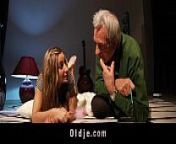 Old man got fuck lesson from young blonde from age sex vdo oldman