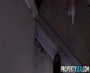 PropertySex - Agent with big tits fucks handyman in laundry room from arab property