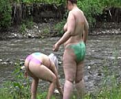 Voyeur spying on mature lesbians with big butts outdoors. Chubby milfs wash near the river in nature. Amateur fetish and PAWG. Nudism and exhibitionism. from e nature net nudism