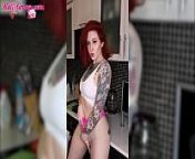 Sexy Girl in Cute Lingerie Play Pussy in Kitchen - Solo from indian sexy video kut