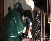 Rubbernurse Agnes - Green surgical gown - urgent emergency response due to acute erectile tension: sucking off the jammed sperm juice from ber blouse