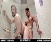 Madrid threesome in the shower with some sexy hot XL spanish cock sandwitch from ruru madrid gay sex