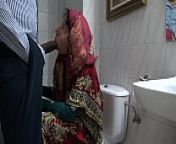 A horny Turkish muslim wife meets with a black immigrant in public toilet from arab with blacked