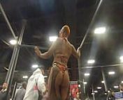 Black stripper does a sexy dance for me on bed frame at EXXXotica NJ 2021. from waif barthaw bed sexy