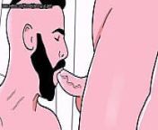Bearded straight man sucks a male bottom's ass then the bottom sucks the straight's cock - Animated Gay Porn from yaoi gay cartun sex video