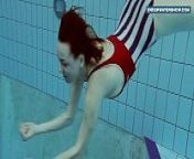 Vintage teen Lada Poleshuk being hot and sexy from in public pool