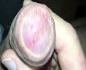 Cockhead reveal and CUM! from foreskin strecing