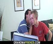 Very old office granny gets used by two men from grandma use sex