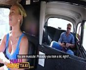 Female Fake Taxi Horny slim blonde driver in sweaty taxi backseat fuck from yummy licky asmr