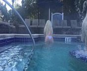 Glamour Babe Kelley Cabbana exposed in HotTub Public Resort from strippednaked public