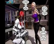3D Comic: Blade Maidens. Episodes 1-3 from young comic
