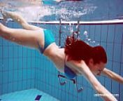 Tight blue swimsuit babe Martina in the pool from wonder woman unboxing the blu ray