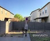 Stripping in view of all the Neighbors from solo girl public