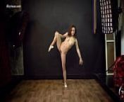 Mila Gimnasterka curly hairy flexible gymnast from mila dose yoga naked