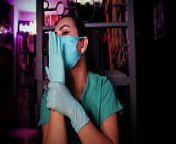 ASMR Medical Fetish Latex from doctor in rubber gloves touches pussy inserts tools into the vagina