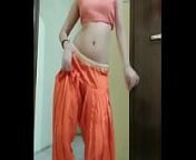 Indian girl Nidhi doing belly dance at home from nidhi kulpati