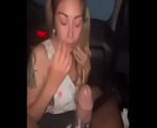 White girls sucks my big ass DICK in CAR from white wife in car bbc