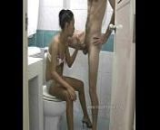 Thai Hooker Sucks Cock in the Toilet from china toilet sex