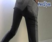 Natalie amatuer wetting her jeans pants omorashi from gir pee jeans
