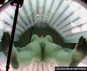 Beautiful Big Tits MIlf in Public Solaruim from spycam voyeur