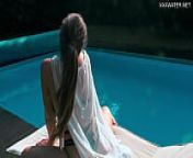 Big tits Anastasia Ocean swimming naked underwater from swimming pool naked boy