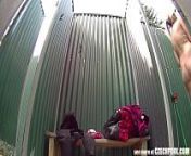 Czech Big Tits Blonde Spied in Public Shower Cabin from spy cabin 07