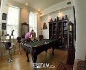 SpyFam Blonde stepmom Laura Bentley fucks stepson on pool table from creampie on table hd