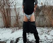 Watch Me Piss My Goodnites PullUp In The Snow from pullup diaper ru