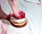 Strawberry Cake Crush from foot crushing cake