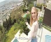 POVD Balcony blonde WARM CREAMPIE FUCK from nancy changing