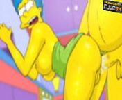 Simpsons porn cartoon Marge fucked ass creampie from desenho animado