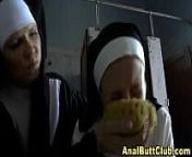Nuns toy jammed booty from nuns bdsm