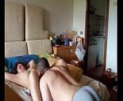 very horny amateur couple in the morning,decide to have some fun, and he cums inside her while she rides him. from morning sex riding