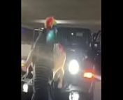 Pink hair whore gets pounded on jeep from jipe