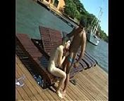 Blonde latina anal fucked on dock while boats pass by from latina big boot ass