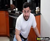 Renegade MILF falls under the microwave technician's big cock when she sucks him until he is so hard that he can penetrate her and break her pussy until he cums. from 17 under balls