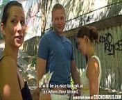 CZECH COUPLES Young Couple Takes Money for Public Foursome from street couple