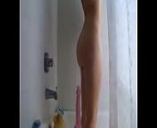 webcam girl gets to shower and hafe dildo fun from hafe nake