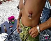 nippleringlover hot mom topless nude beach spreading pierced pussy wide open see through big pierced nipples hot ass from nudist com mother and son
