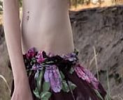 Teen Model Nicole In The Woods With A Flowered Dress from 30 dressed undressed young actresses with